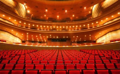 A Big Auditorium or Theater with empty seats without the audience